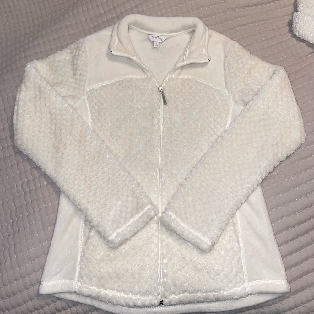 Coral Bay full zip fleece white jacket